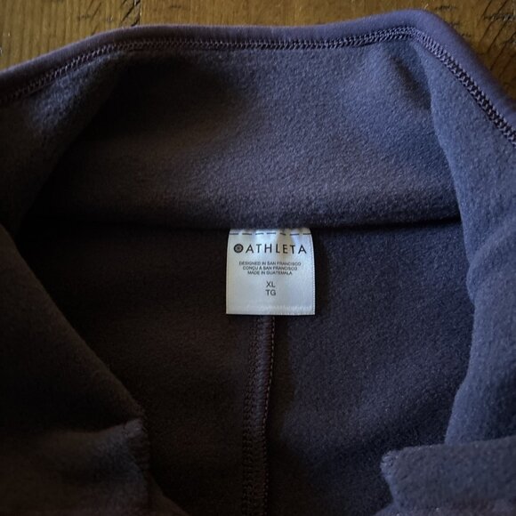 Athleta Purple Quarter Zip Shirt Size XL Fleece Cropped - Picture 5 of 9